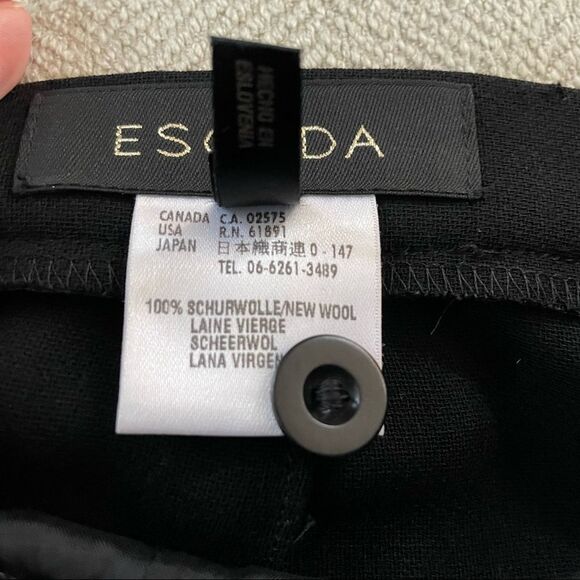 Escada Wool Flat Front Luxury Trousers Pants Slim Straight 36 S 6 - Picture 8 of 9